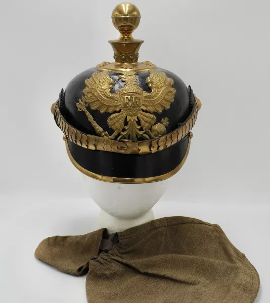 Prussian Field Artillery Officers Pickelhaube with Field Cover Visuel 1 principal